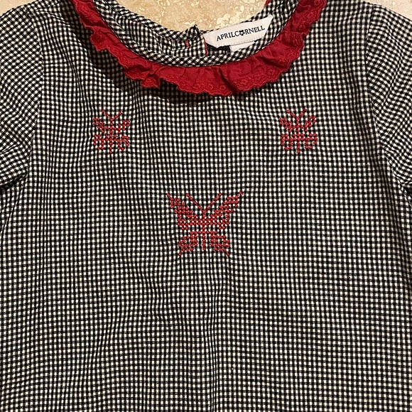 April Cornell Girls Long-sleeve Dress with Embroidery size 9/10 - Picture 3 of 5